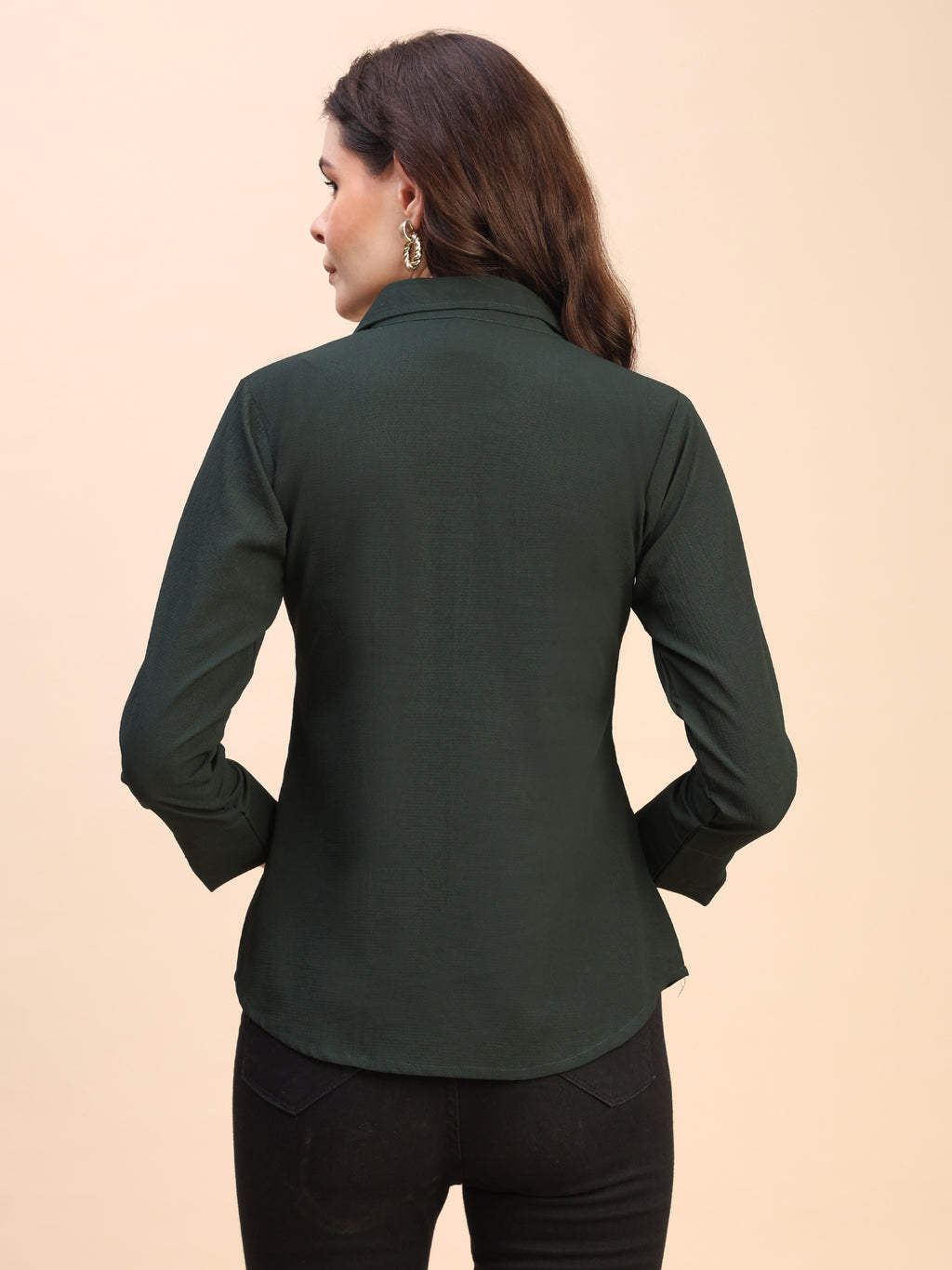 Collared Pleat Detail Peplum Top