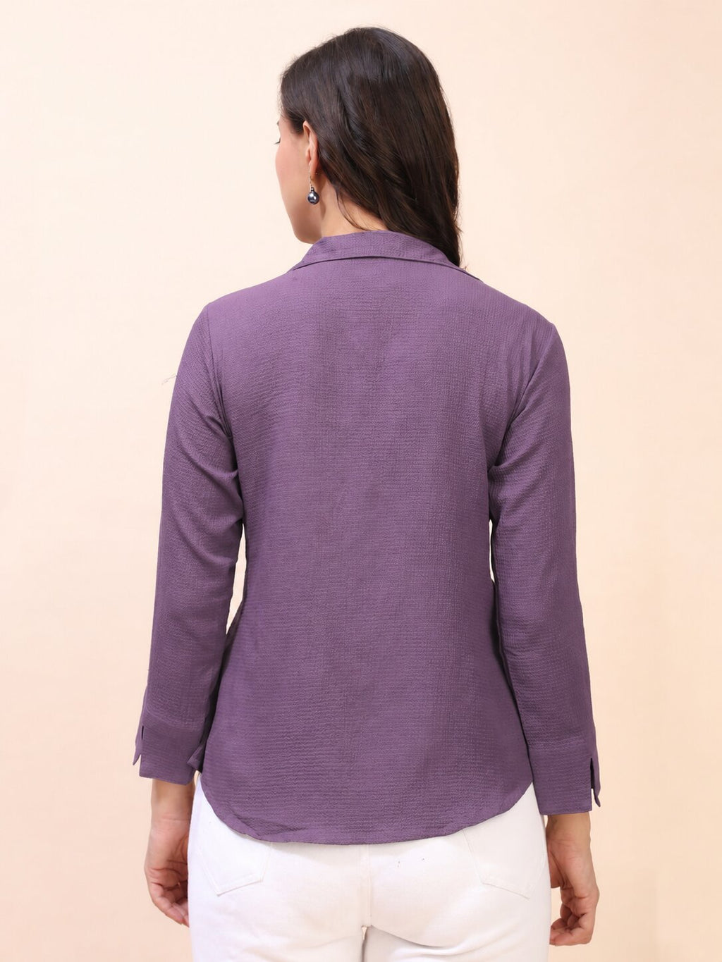 Collared Pleat Detail Peplum Top