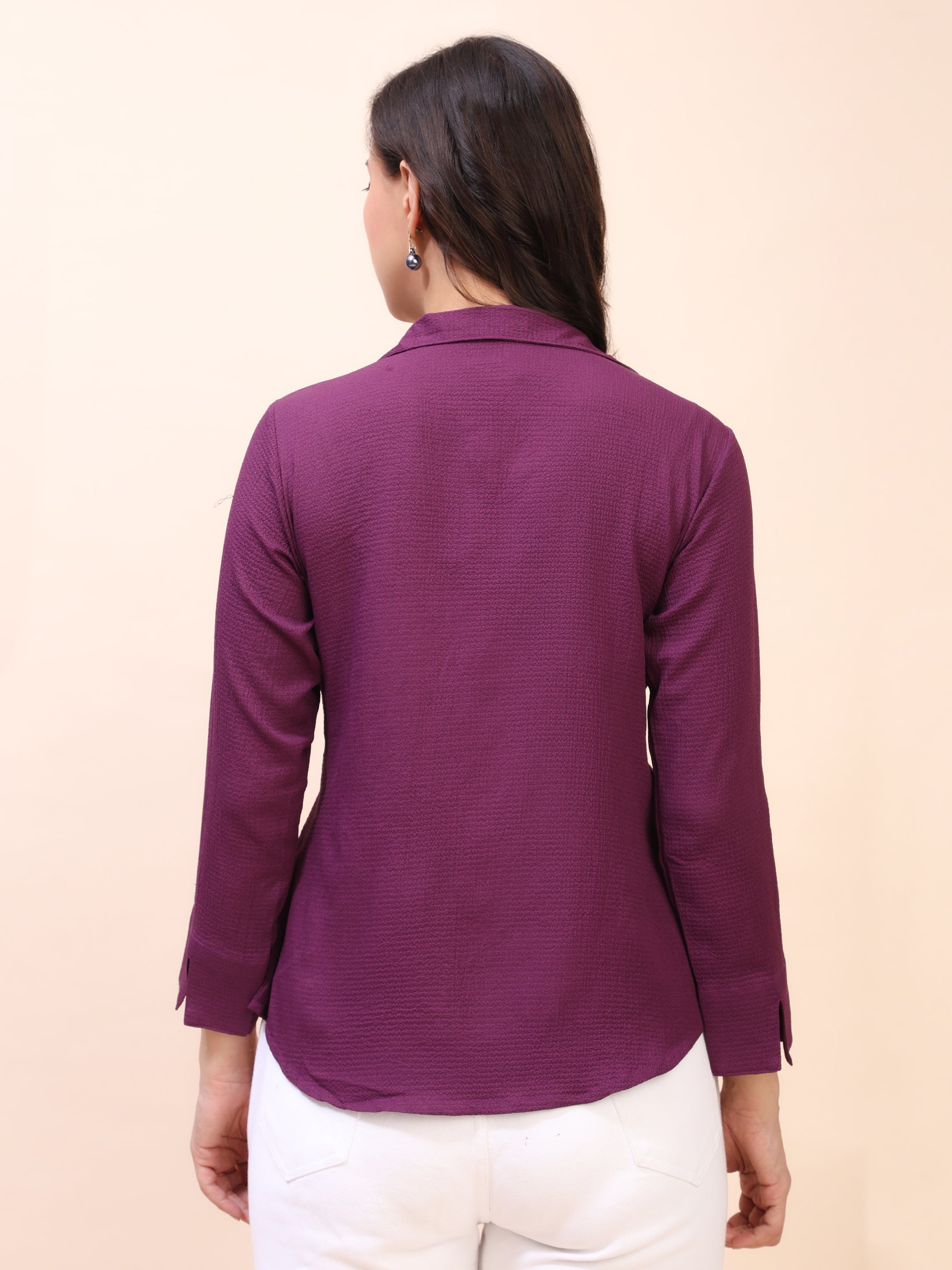 Collared Pleat Detail Peplum Top
