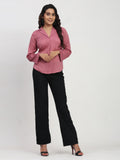 Lapel Collared Elegant Regular Fit Top