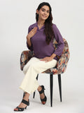 Shirt Collar Regular Fit Solid Top – Casual & Office Wear