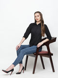 Solid Button Down Office Wear Collared Shirt