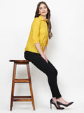Polka Printed Button Down Collared Shirt