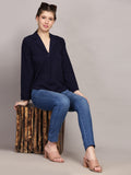 Lapel Collared Elegant Regular Fit Top