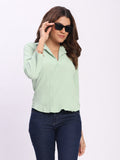 Lapel Collared Elegant Regular Fit Top