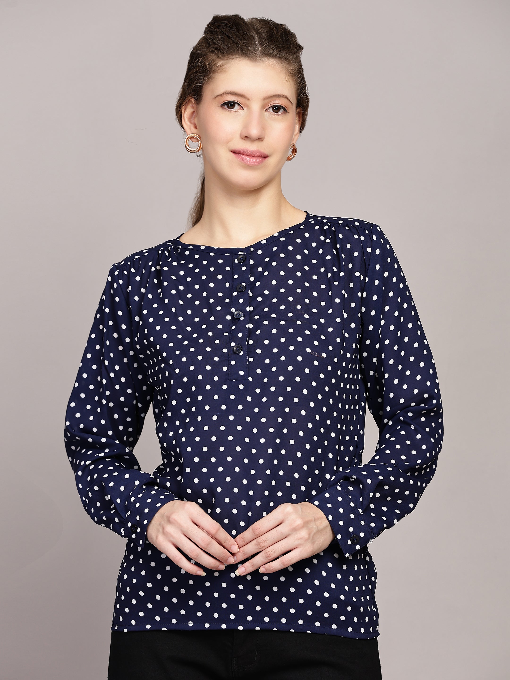 Polka Printed Casual Top