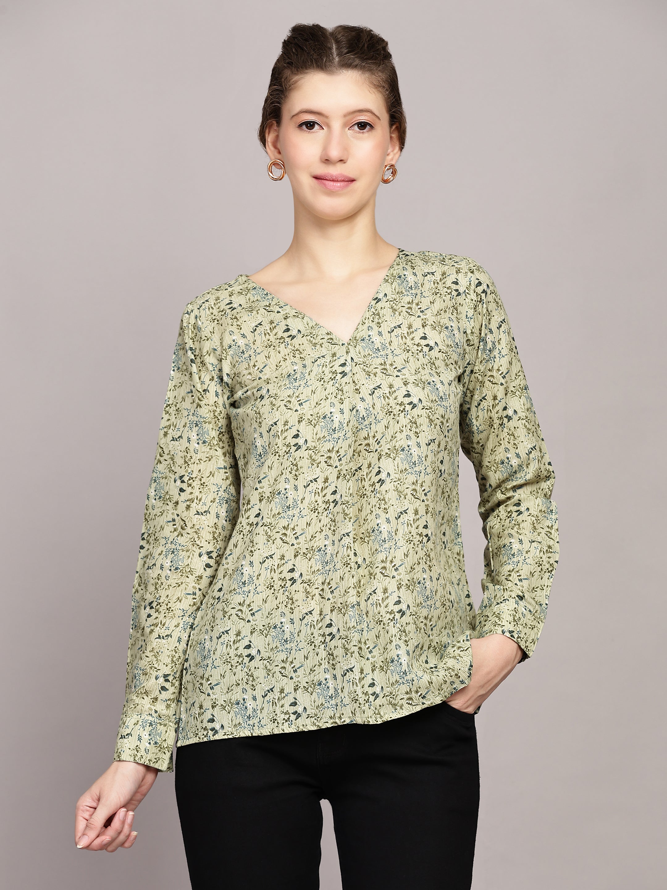 Floral Printed V-Neck Top