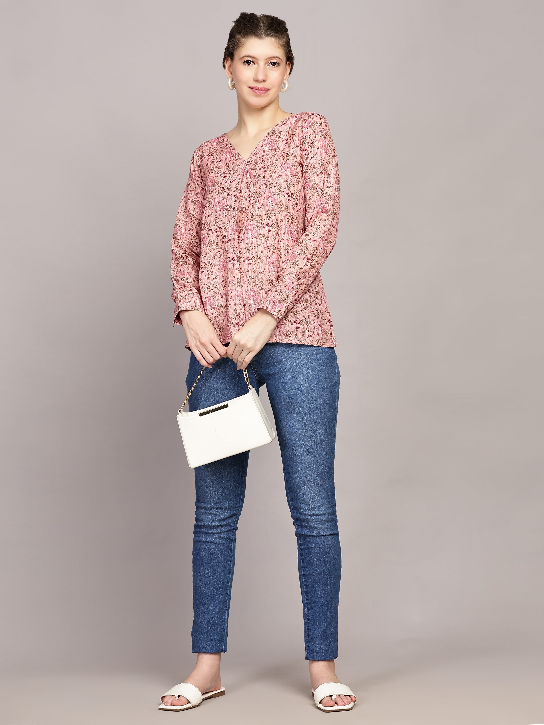 Floral Printed V-Neck Top