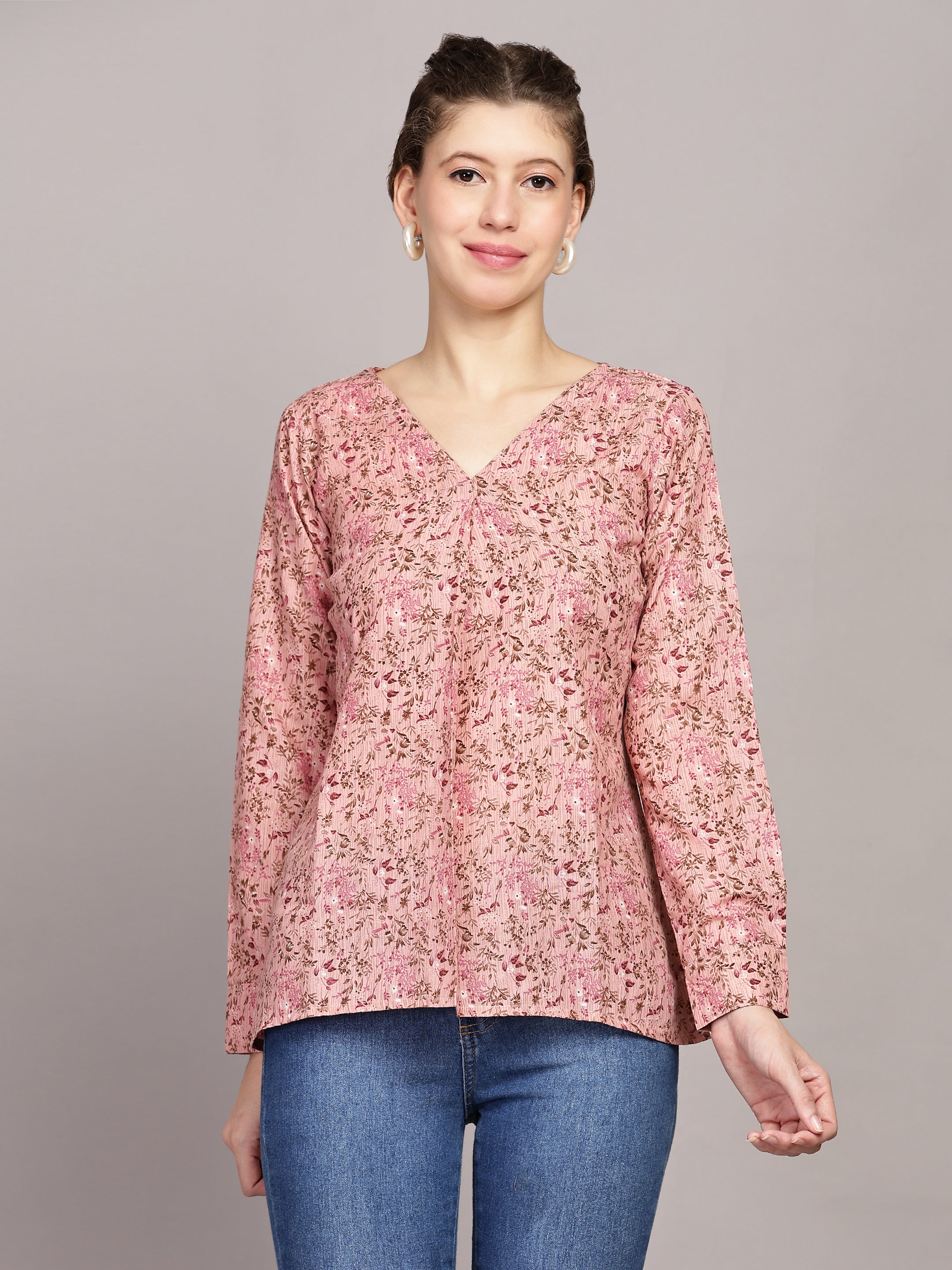 Floral Printed V-Neck Top