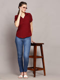 Shirt Collared Solid Versatile Regular Fit Top