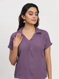 Shirt Collared Solid Versatile Regular Fit Top