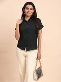 Trendrush Women Solid Green Short Sleeve Shirt – Fresh Everyday Style